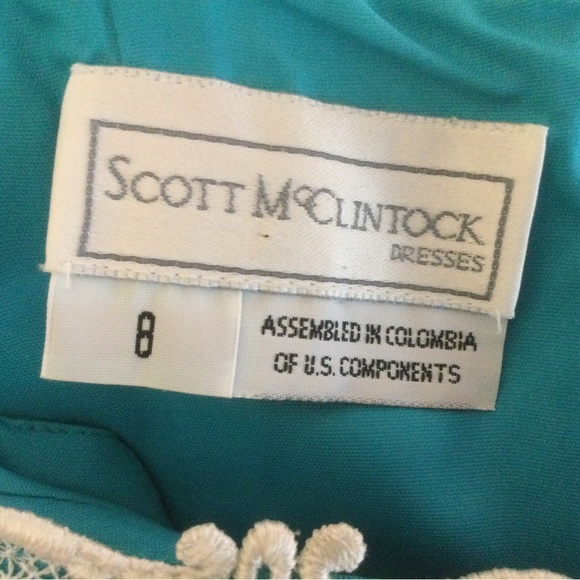 Vintage 80’s Scott McClintock Off Shoulder  Dress Size 8 - Picture 4 of 5